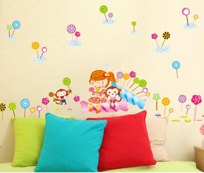 Cartoon Monkey Little Girl Lollipop Wall Art Mural Decor Romantic Kids Boys Girls Nursery Decal Sticker The Taste Of Wallpaper Decals Design Designs From Magicforwall 1 59 Dhgate Com - Little Girl Room Wall Decals Cartoon Monkey Little Girl Lollipop Wall Art Mural Decor Romantic Kids Boys Girls Nursery Decal Sticker The Taste Of Wallpaper Decals Design Designs From Magicforwall 1 59 Dhgate Com - Little Girl Room Wall Decals