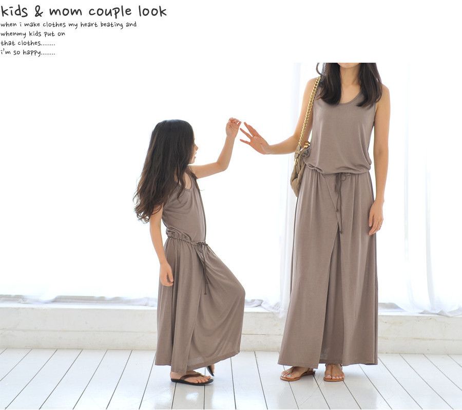 Chaud Vente chaude Sale 2016 Robe de la mère et de la fille de la mode, des fleurs de mode, une robe longue sans manches de filles, une famille a