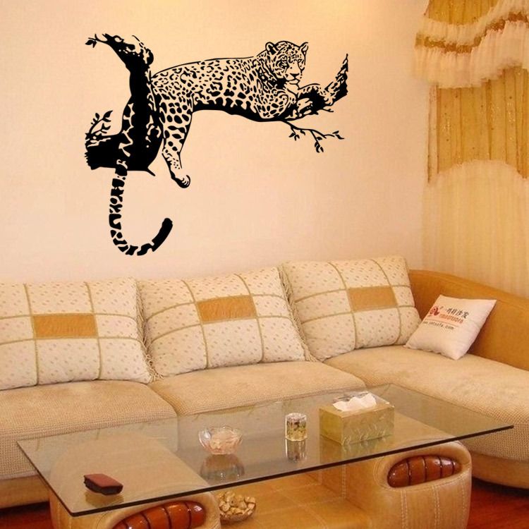 Leopard on Tree Wall  Art Mural Decor  Living Room Bedroom 