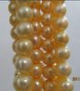 pearl jewellry 2row noblest 9-10mm golden south sea pearl bracelet 14K 6-8inches
