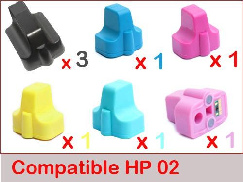 Compra 8 Cartucho De Tinta 2 Negro Compatible Con HP 02 02XL Para La  Impresora PhotoSmart 3310 3210xi C6250 C7180 D7260 D7360 Barato | Entrega  Rápida Y Calidad | Es.Dhgate