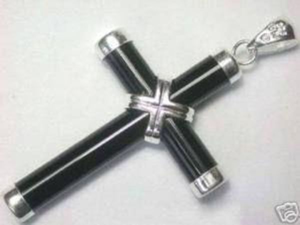 

Jewelry black white green yellow red blue jade cross pendant 2pc/lot