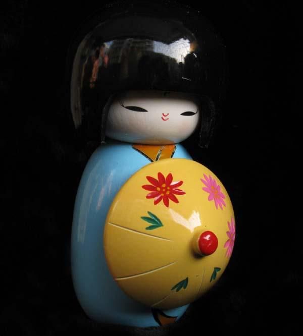 Japanese Creative Wooden Kokeshi Doll Umbrella Gift From Kendra, 5.23