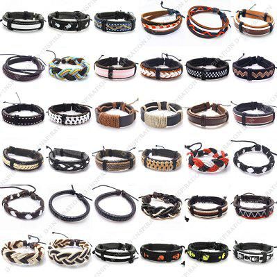/ styles de mélange de mélange de bracelets de bracelets en cuir réglables pour cadeau de bijoux de bricolage 7-11inch LBA1