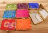 Portable Square Ladies Pocket Compact Lustro Favor Silk Drukowane Podwójne Składane Makijaż Lustro 50 sztuk / partia Mix Color Free Shipping