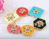Cheap Folding Portable Pocket Compact Mirror Wedding Party Favor Silk Embroidery Double side Makeup Mirrors 50pcs/lot