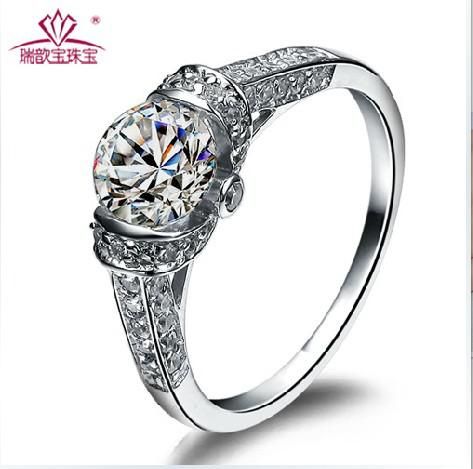 925 Silver Swiss  Diamond Ring  Women s Diamond Ring  Married 