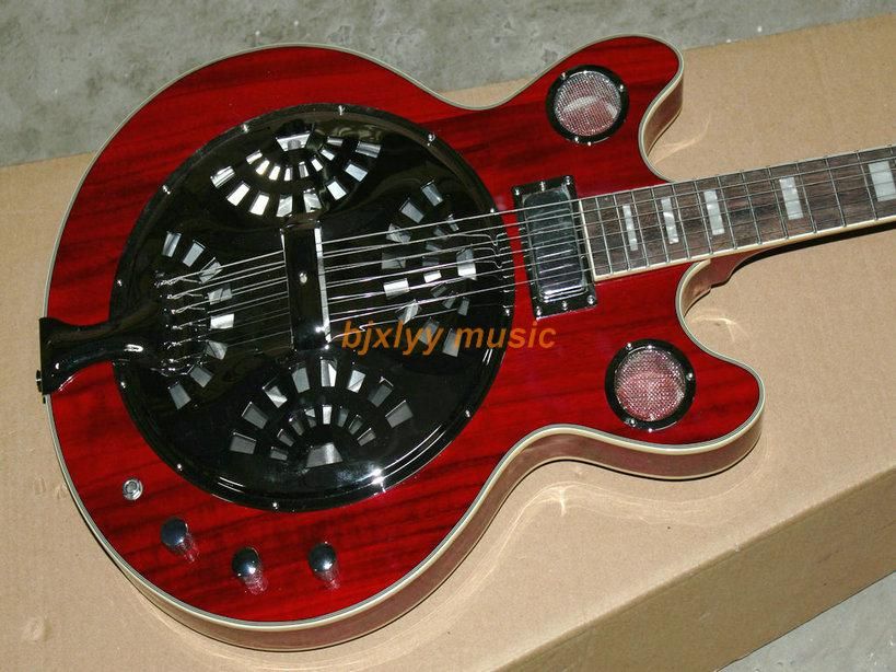 New Dobro Resonator Red Electric Guitar Hot Quality From Bjxlyymusic