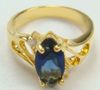 New Style Sapphire Crystal 10K Żółty złoty pierścień