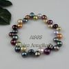 New Free Shipping A868#Size 7MM Mix Color 18INCH Natural Fresh Water Pearls Necklace Bracelet Handmade Lady's Pearl Jewelry Set