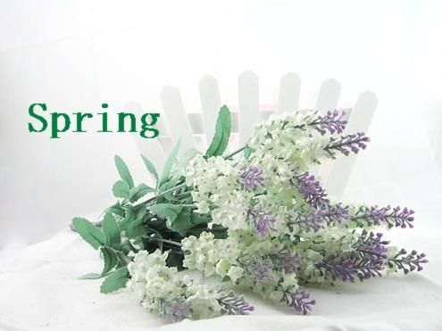 120 unids lavanda ramo simulación seda flor artificial lila oscuro púrpura color blanco