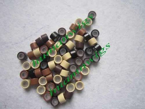 Mix Renk 45mm Silikon Mikro Halka Bağlantıları Tüylü Saç Uzantıları için Bağlantı Brown3165375