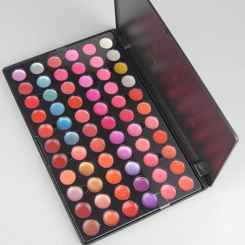 1 pçs / lote Profissional Batom Lip Gloss Lipgloss 66 cores de Maquiagem Lip Gloss Palette Net 0.255 kg