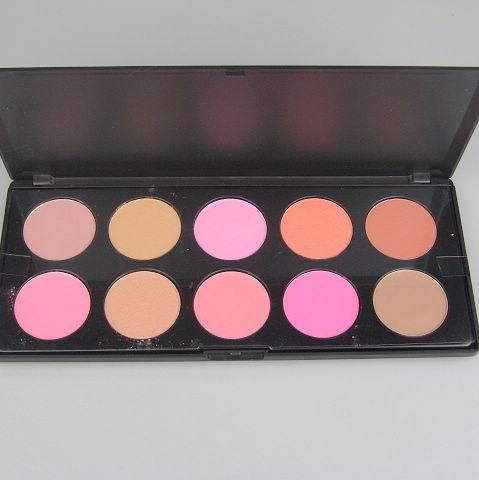 Professionele 10 kleuren blusher make-up palatte geperst poeder blozen knipperend en sierlijke poeder 1 stks / pakket