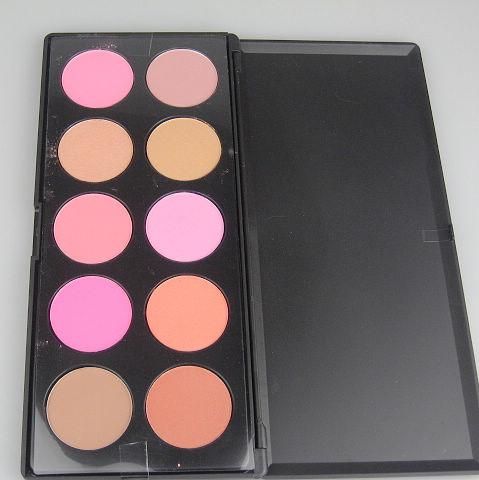 Professionell 10 färger Blusher Makeup Palatte Pressad pulver Blush Blinkande och Gracieful Pulver 1 st / Packet