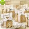 FREE SHIPPING 100PCS Quality Miniature Gold Chair Favor Box with Heart Charm and Ribbon Wedding Favors Party Reception Setting Idea