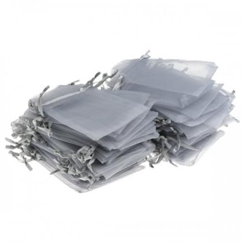 

500 Pcs Silver Organza Bag Gift Wrap Wedding Favor Christmas Halloween Party 7X9 cm