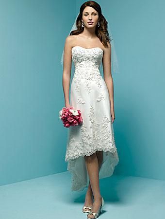 Discount Beautiful Strapless Calf Length Wedding Dresses*custom Fashion ...