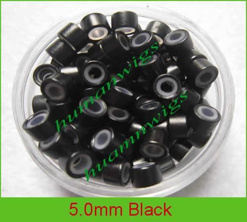 Mélangez la couleur 5mm micro anneaux de silicone Plume micro anneaux les perles