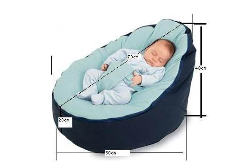 Baby Pouf Bean Bag Without Filling Blue Color From Newmaker, 23.52