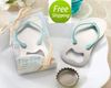 Gratis frakt 50st "Pop the Top" Flip-Flop Bottle Opener Bröllop Favoriter Beach Theme Party Keepsake Anniversary Giveaways Vinöppning