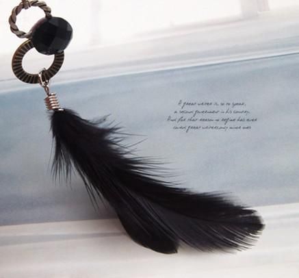 Vente chaude Vintage entrelacement Feather Pendentif Boucles D'oreilles Mignon De Mode Femmes Noir Brun 20pair / lot