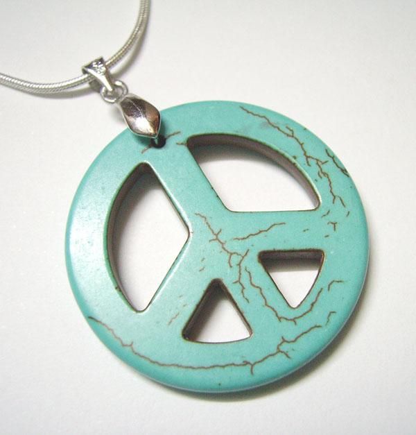 / turquoise peace signe pendentifs charmes pour bricolage de la mode boîte de bijoux Collier cadeau pendentif T27