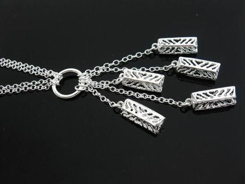 Cadena de eslabones de plata 925 genuina cara 3 cadena de corazones Collar elegante del corazón, se pueden mezclar estilos