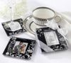 30pcslotblack ampwhite tidlösa traditioner Elegant Glass Po Coaster Wedding Favors3168466