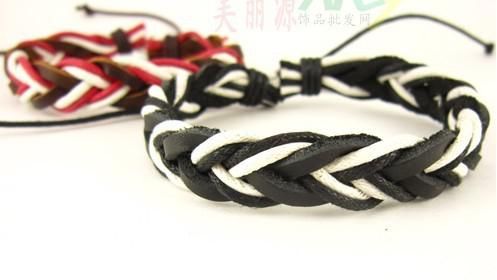 Pulseiras trançadas de couro artesanal de cânhamo à moda ajustável nova marca presentes de Natal colorido ordem de mistura / 