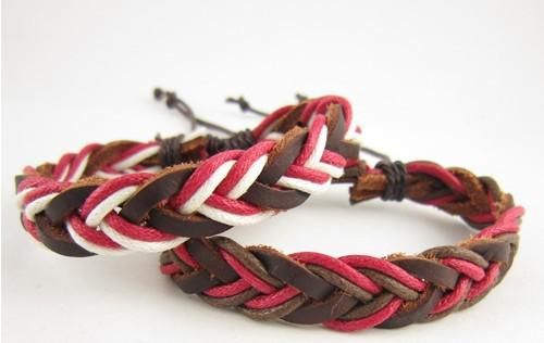 Pulseiras trançadas de couro artesanal de cânhamo à moda ajustável nova marca presentes de Natal colorido ordem de mistura / 