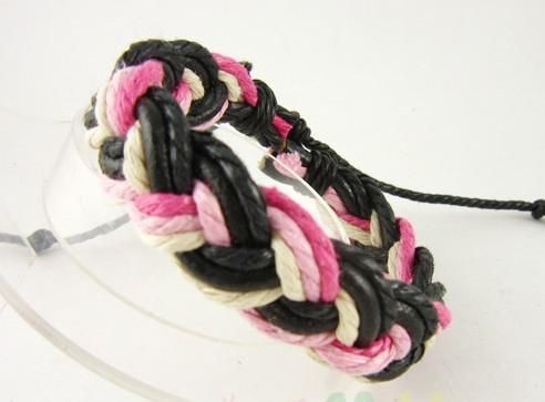 Fashion Men's Handmade Leather Hemp Braided Bracelets Adjustable Brand New xmas gift 