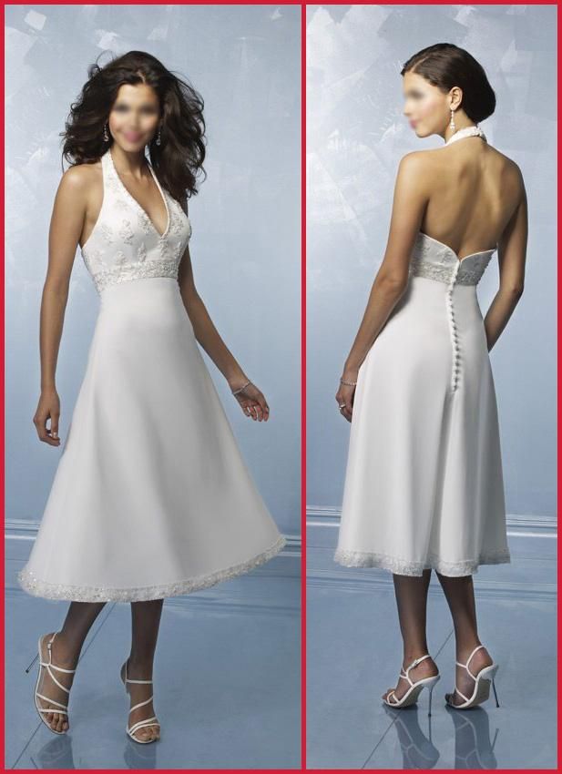 2012 New Hot Halter Sexy Short White Wedding Dresses Designer Appliques ...