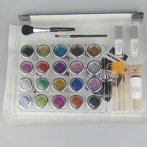 Pro Body Painting Tattoo Deluxe Kit 20 комплект поставки цвета блеск татуировки комплект Алмаз живопись Kit