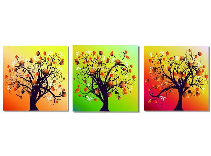 2020 3x Abstract Art Tree Silk Canvas Print Silk Canvas Poster Combine