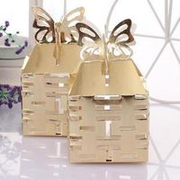 Wholesale 100Pcs Wedding Candy Boxes Butterfly Gold DIY Chinese quot XI quot Paper Gift Jewelry Candy Box