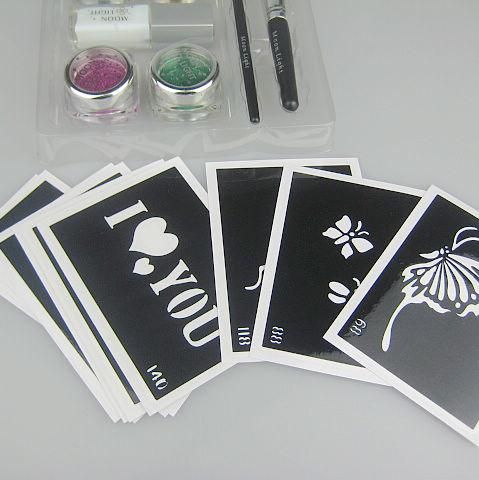 Pro Corpo Pintura Tatuagem De Luxo Kit 4 Kit de Suprimento de Cor kit de tatuagem de glitter Diamante Panting Kit BALK4