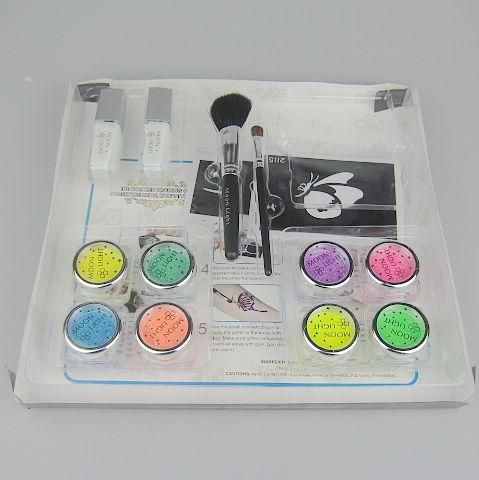 Tätowier-Set Deluxe Kit 8 Farben Lieferung Kit Glitzer-Tattoo-Set Fluorescent Panting Kit FBK8
