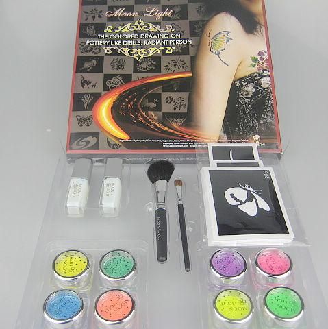 Pintura corporal Body Tattoo Kit de es Kit de suministros Kit de tatuaje glitter Kit de bragas fluorescentes FBK8