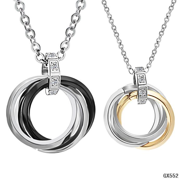 Wholesale 316L Stainless Steel Circle Pendant Necklace Fashion Ring
