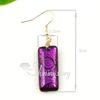 Quadrado artesanal arte fundida dichroic folha de vidro dangle brincos jóias artesanais de alta moda jóias freeshipping Mue002