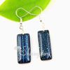 Square handmade fused art dichroic foil glass dangle earrings jewelry jewellery handmade high fashion jewellery freeshipping Mue002