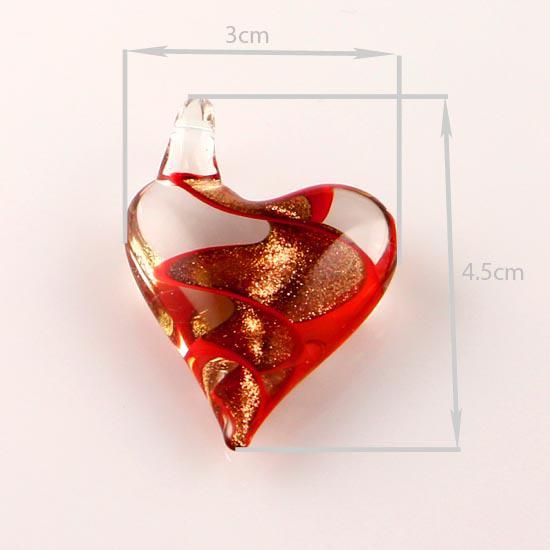 Scroll heart glitter lampwork pendant venetian murano glass pendants necklaces and earrings sets cheap china fashion jewelry Mus003