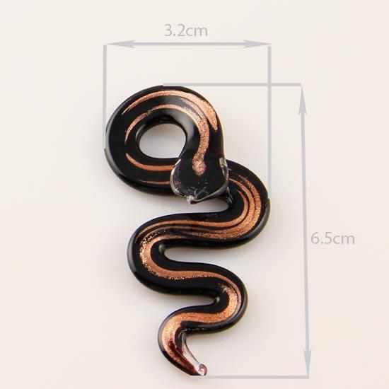 Snake glitter murano lampwork pendant venetian murano glass pendants necklaces and earrings jewelry cheap fashion jewellery Mus005