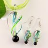 Twist murano pendant blown murano glass pendant necklaces and earrings jewellery sets Mus007 Fashion jewelry in bulk