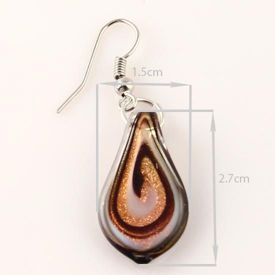 Scroll leaf glitter lampwork pendant venetian murano glass pendants necklaces and earrings jewellery Mus010-7 fashion jewelry necklaces