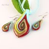 Leaf glitter lampwork pendants blown venetian murano glass pendants necklaces and earrings jewellery Mus011 handcraft jewelry