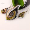 Leaf glitter lampwork pendants blown venetian murano glass pendants necklaces and earrings jewellery Mus011 handcraft jewelry