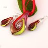 Leaf glitter lampwork pendants blown venetian murano glass pendants necklaces and earrings jewellery Mus011 handcraft jewelry