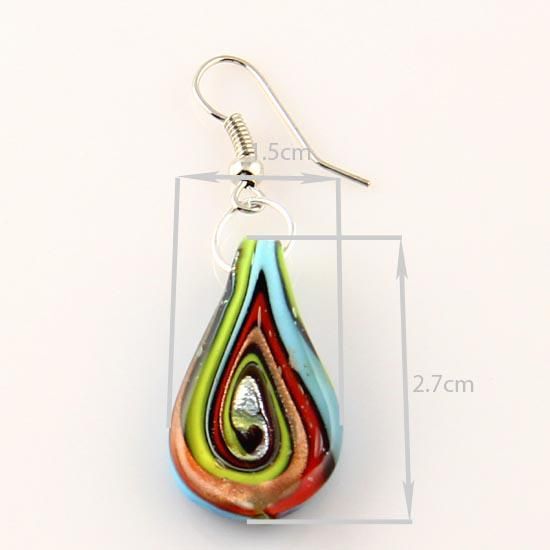 Liść Glitter Lampwork Wisiorki Dmuchane Wenecki Murano Szkło Wisiorki Naszyjniki i Kolczyki Biżuteria MUS011 Biżuteria